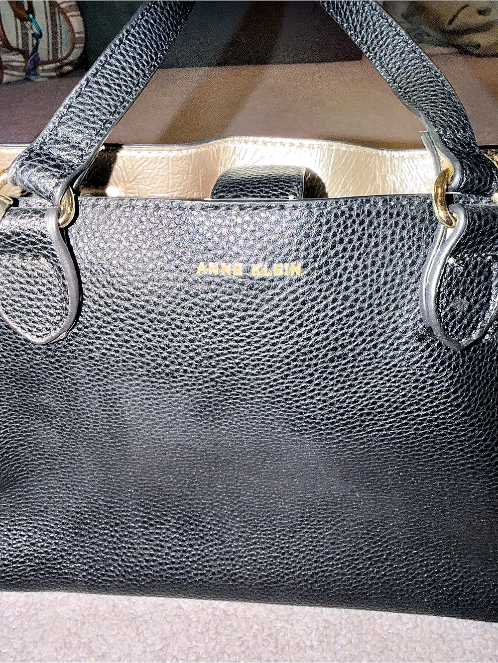 Anne Klein Black Tote with Crossbody Strap